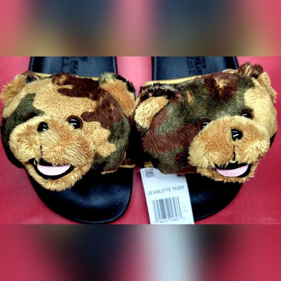 Adidas Jeremy Scott x Adilette Slide 'Camo Teddy' Sz 6 Women  Sz 5 Women NIB - Picture 5 of 11